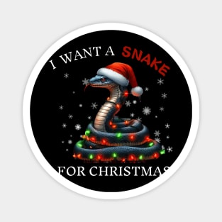 I Want a Snake For Christmas Funny Santa  Snake Christmas Magnet